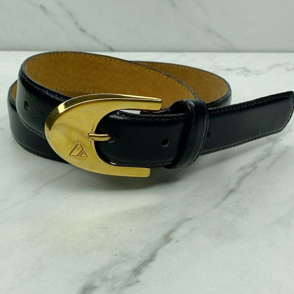 Liz Claiborne 1990 90's Vintage Blue Leather Belt